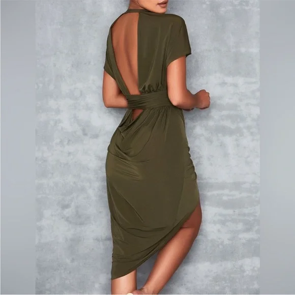 Mistress Rocks Madame Drape Back Slinky Dress - Picture 4 of 15